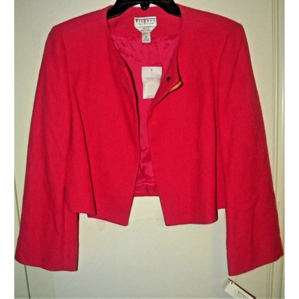 NWT WOMEN TALBOT ONE BUTTON CROP SWING JACKET sz10